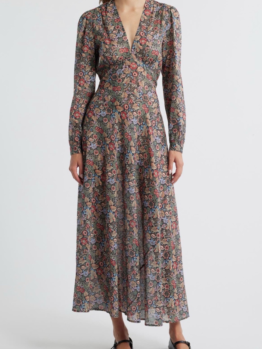 DÔEN Charleston Floral Long Sleeve Cotton Maxi Dress